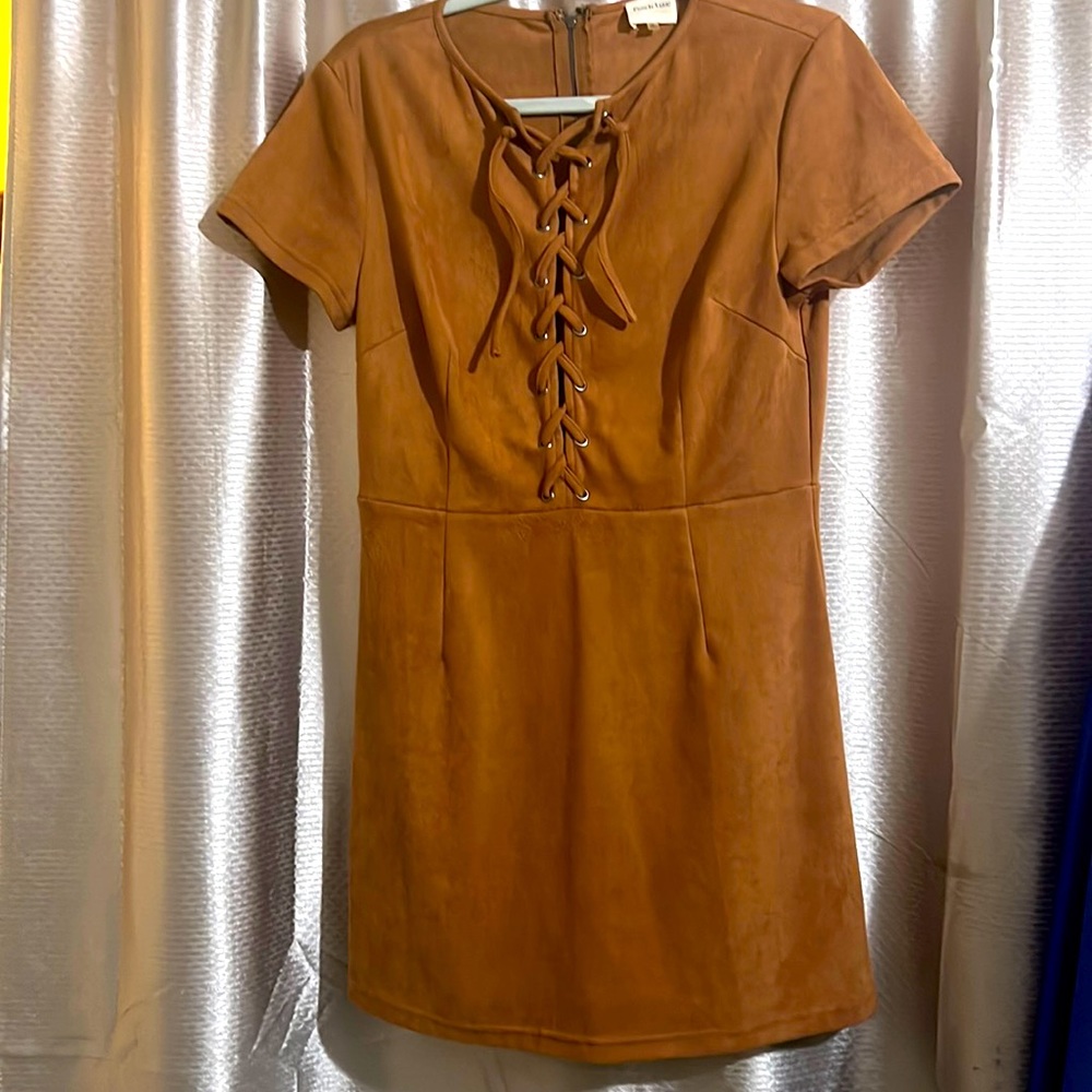 Suede peach love dress